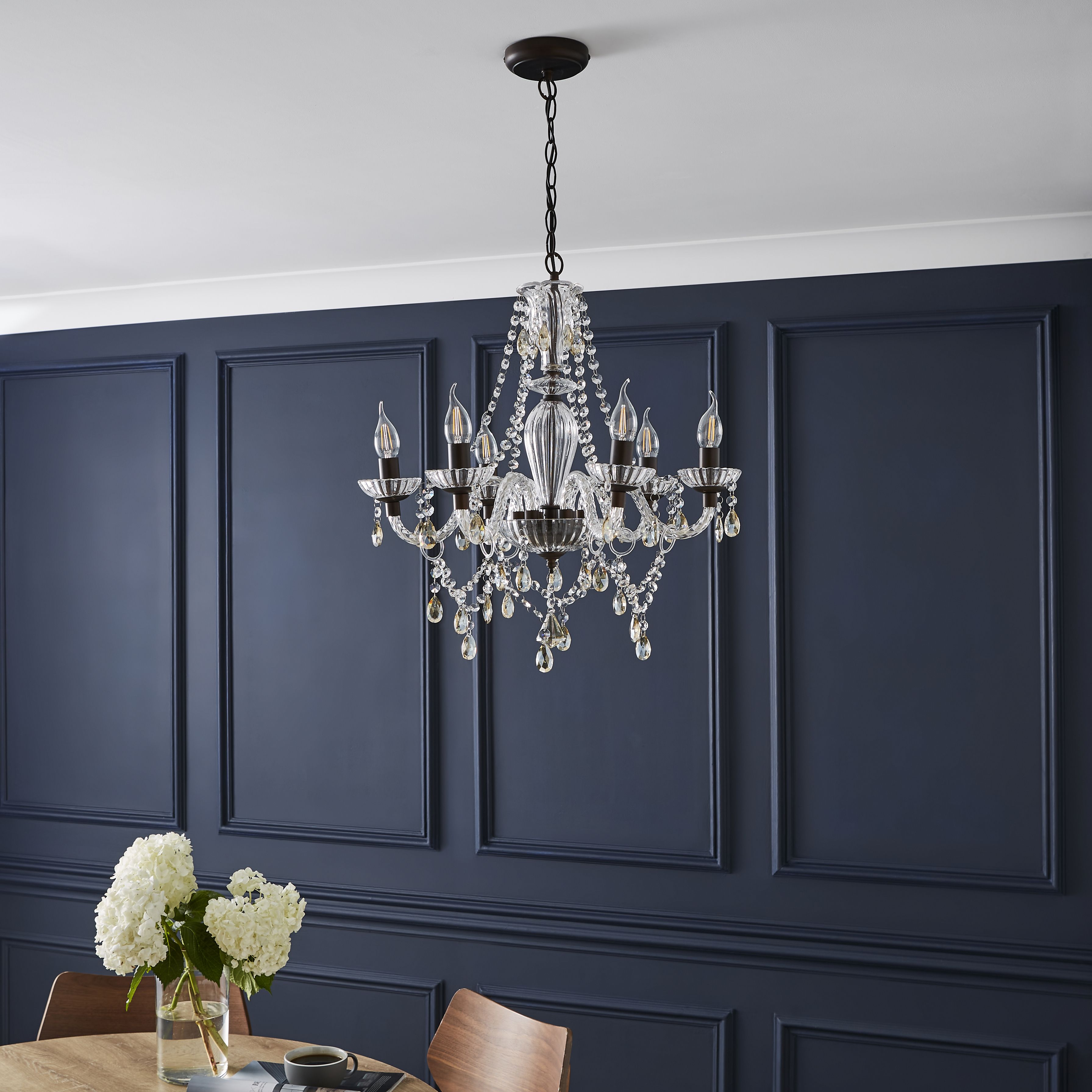The Lighting Edit Mia Matt bronze effect 6 Lamp Pendant ceiling light, (Dia)540mm