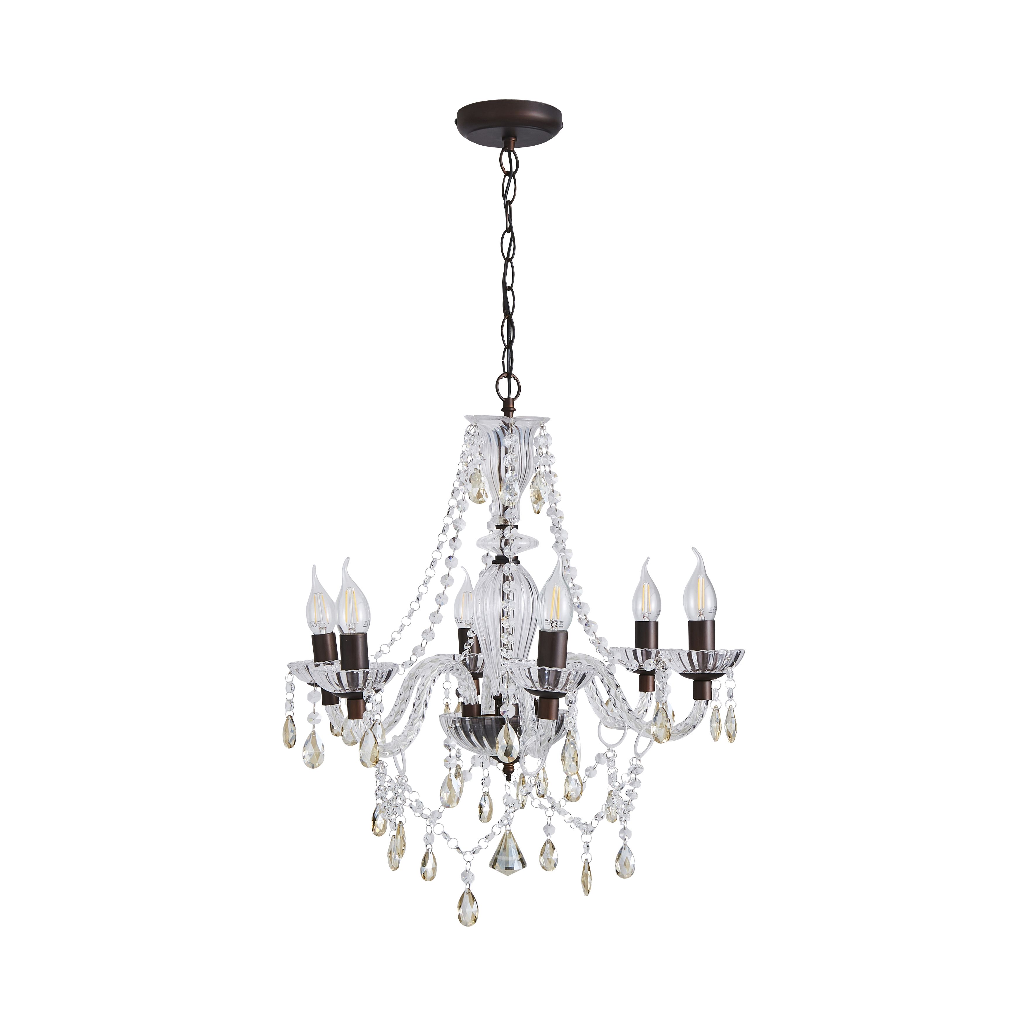 The Lighting Edit Mia Matt bronze effect 6 Lamp Pendant ceiling light, (Dia)540mm