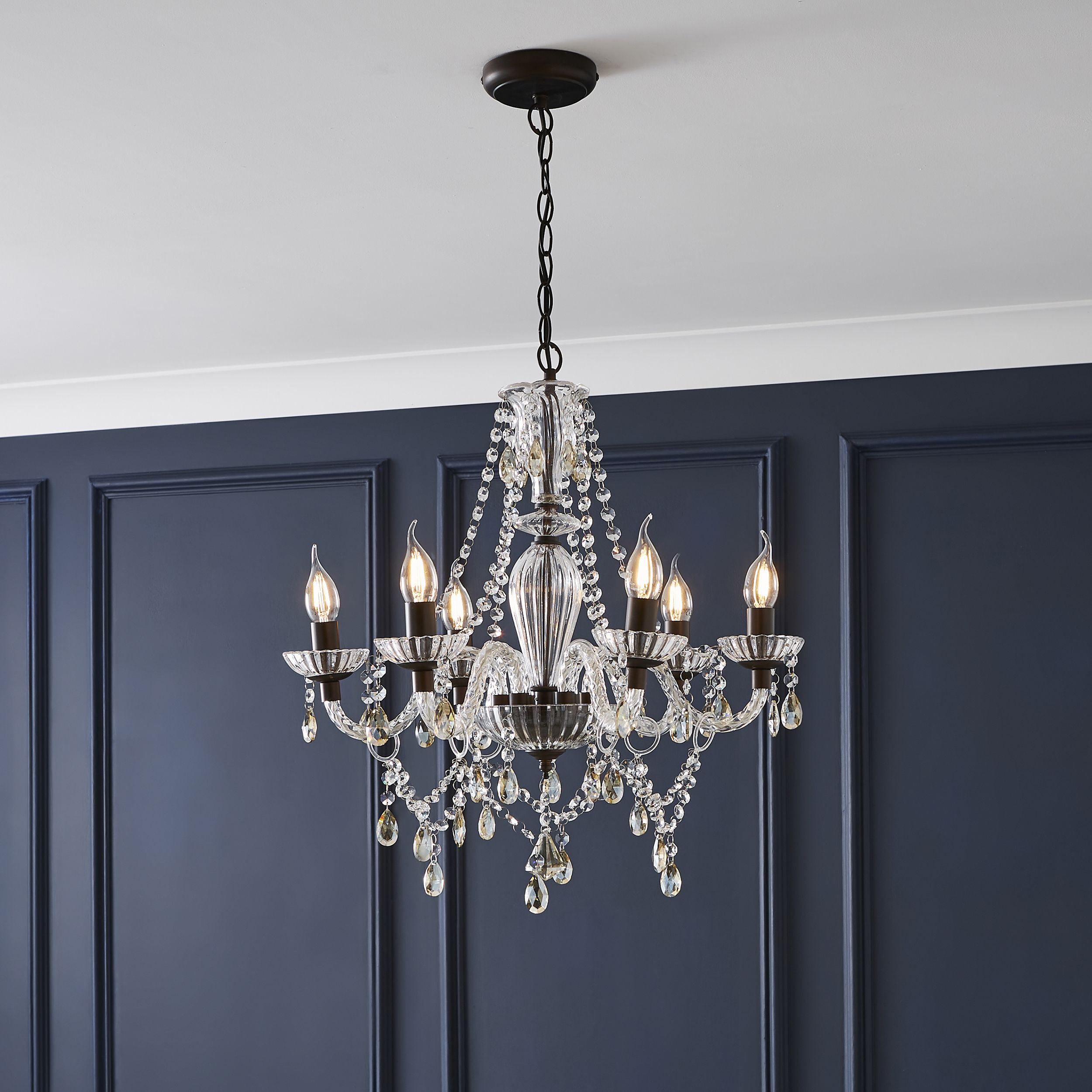 The Lighting Edit Mia Matt bronze effect 6 Lamp Pendant ceiling light, (Dia)540mm