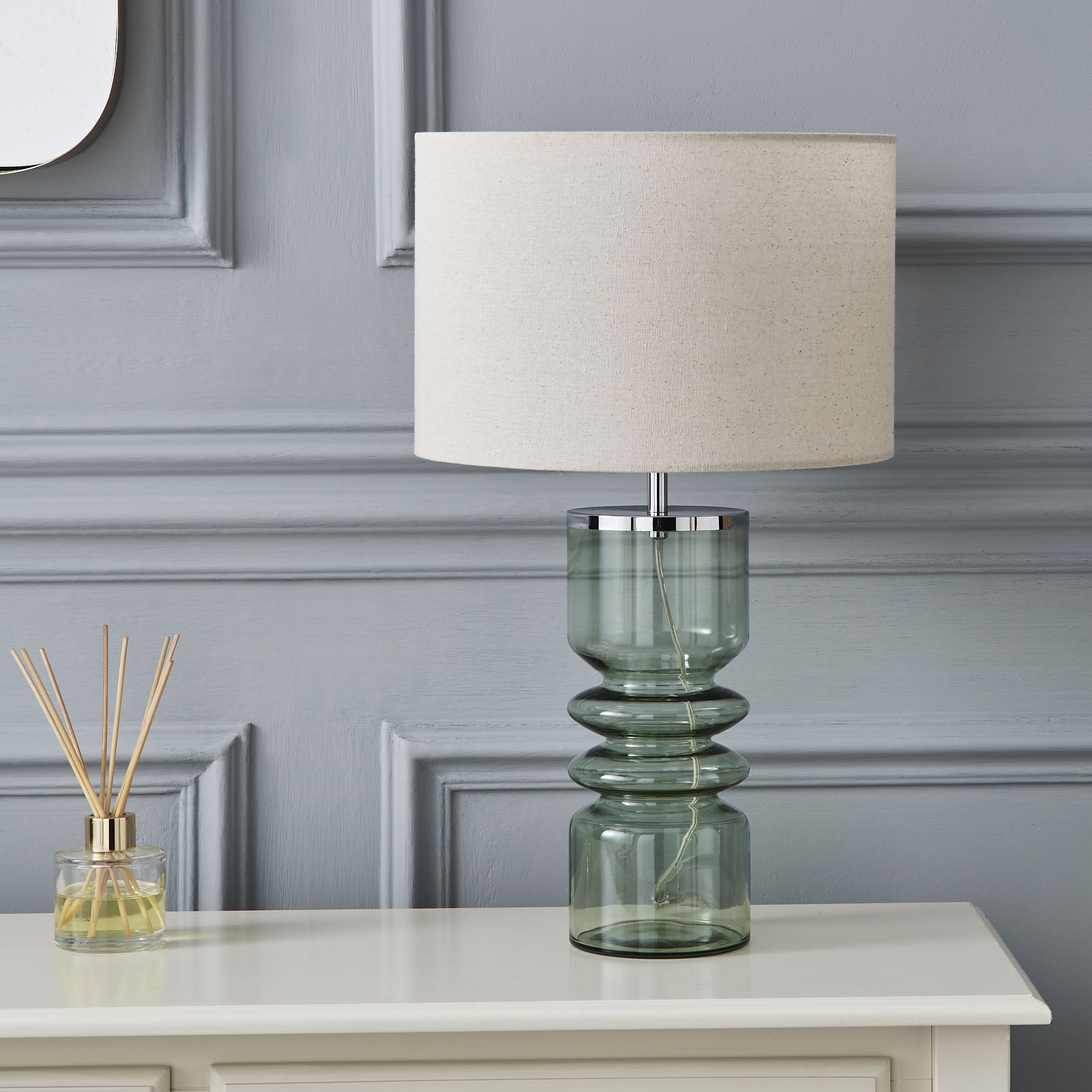 The Lighting Edit Mimi Ribbed Green Table lamp