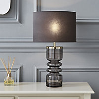 The Lighting Edit Mimi Ribbed Smoky tinted effect Table lamp