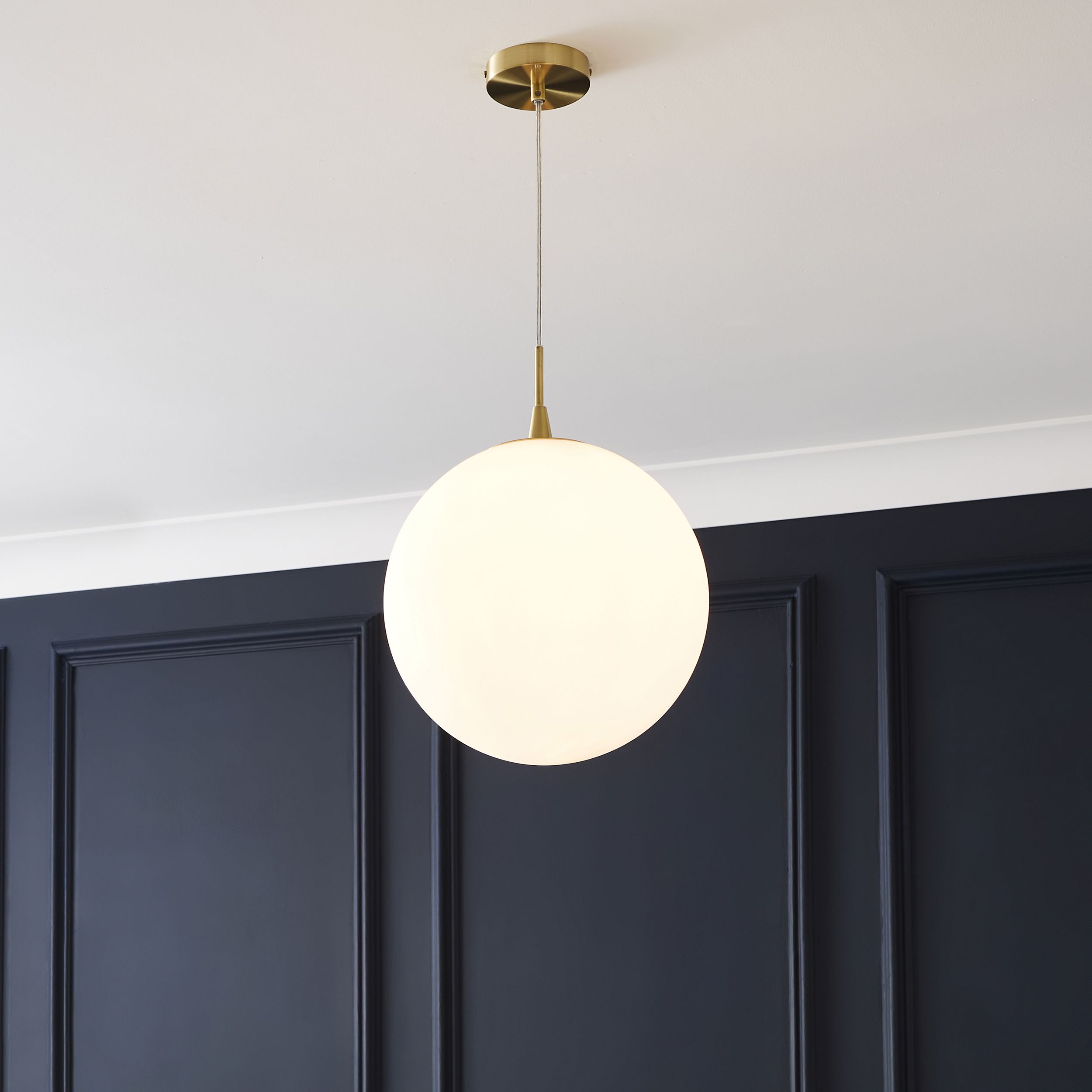 The Lighting Edit Opal Ball Gloss Brass effect Pendant ceiling light, (Dia)300mm