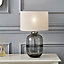 The Lighting Edit Piazza Brown Smoky tinted effect Cylinder Table lamp
