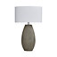 The Lighting Edit Satin Stone Crackle effect Cylinder Table lamp