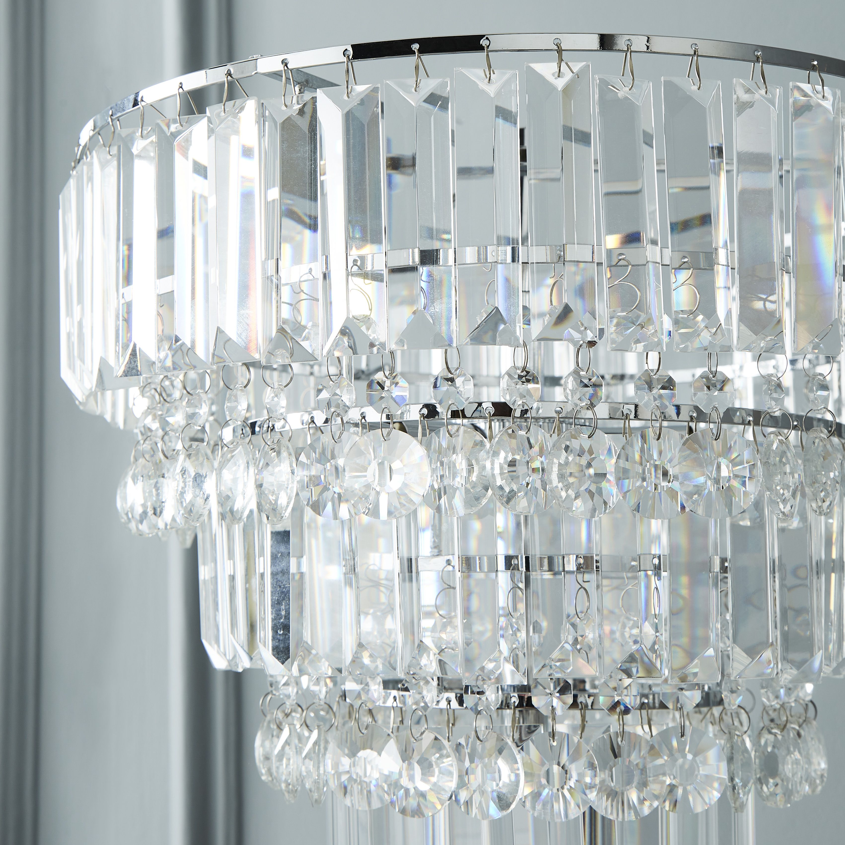 The Lighting Edit Schorr Crystal Chrome effect Floor lamp