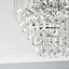 The Lighting Edit Schorr Crystal Glass & metal Chrome effect 3 Lamp LED Ceiling light
