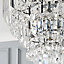The Lighting Edit Schorr Crystal rod Chrome effect 5 Lamp Pendant ceiling light, (Dia)370mm