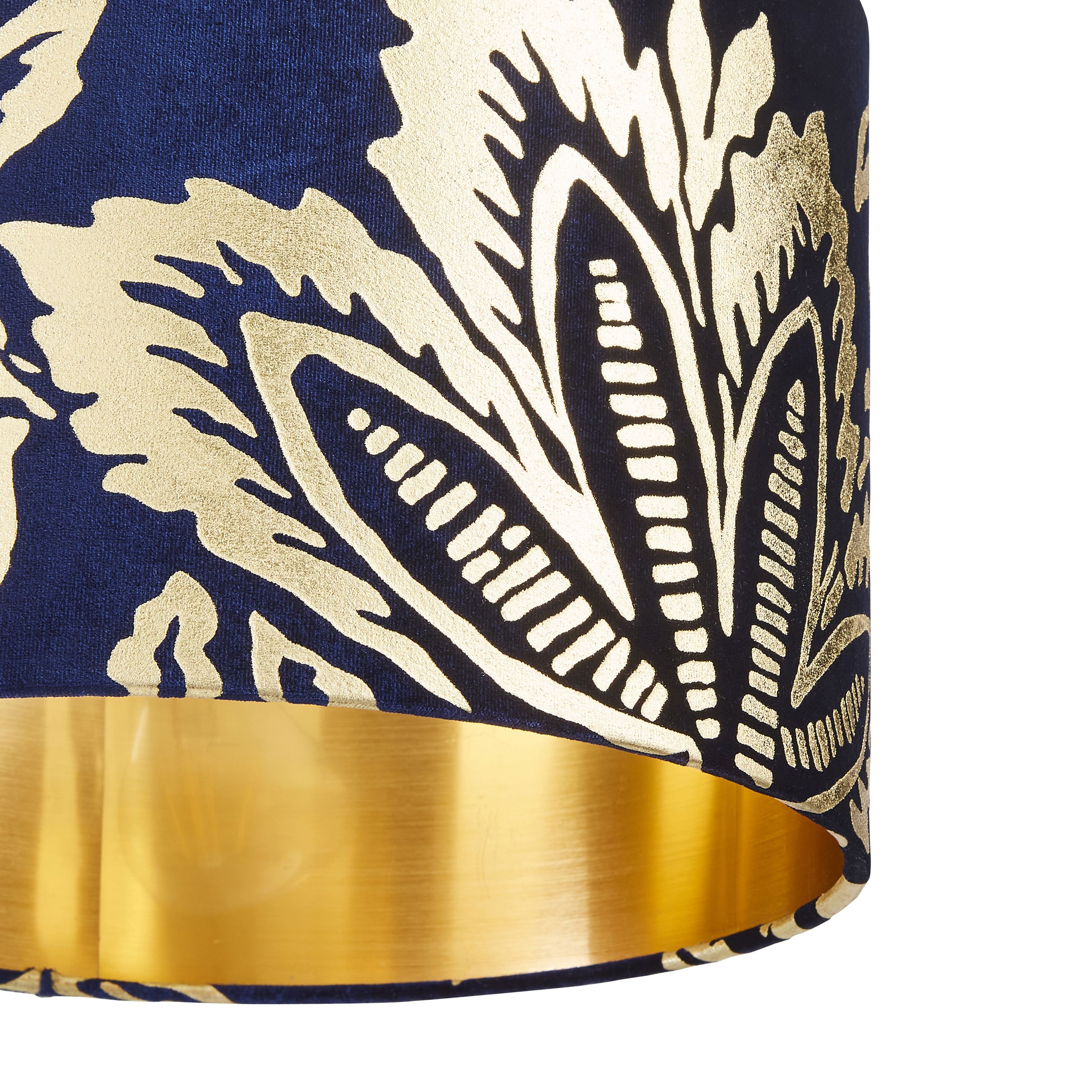The Lighting Edit Varuna Navy Velvet effect Floral Light shade (D)30cm
