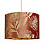 The Lighting Edit Varuna Orange Velvet effect Floral Light shade (D)30cm