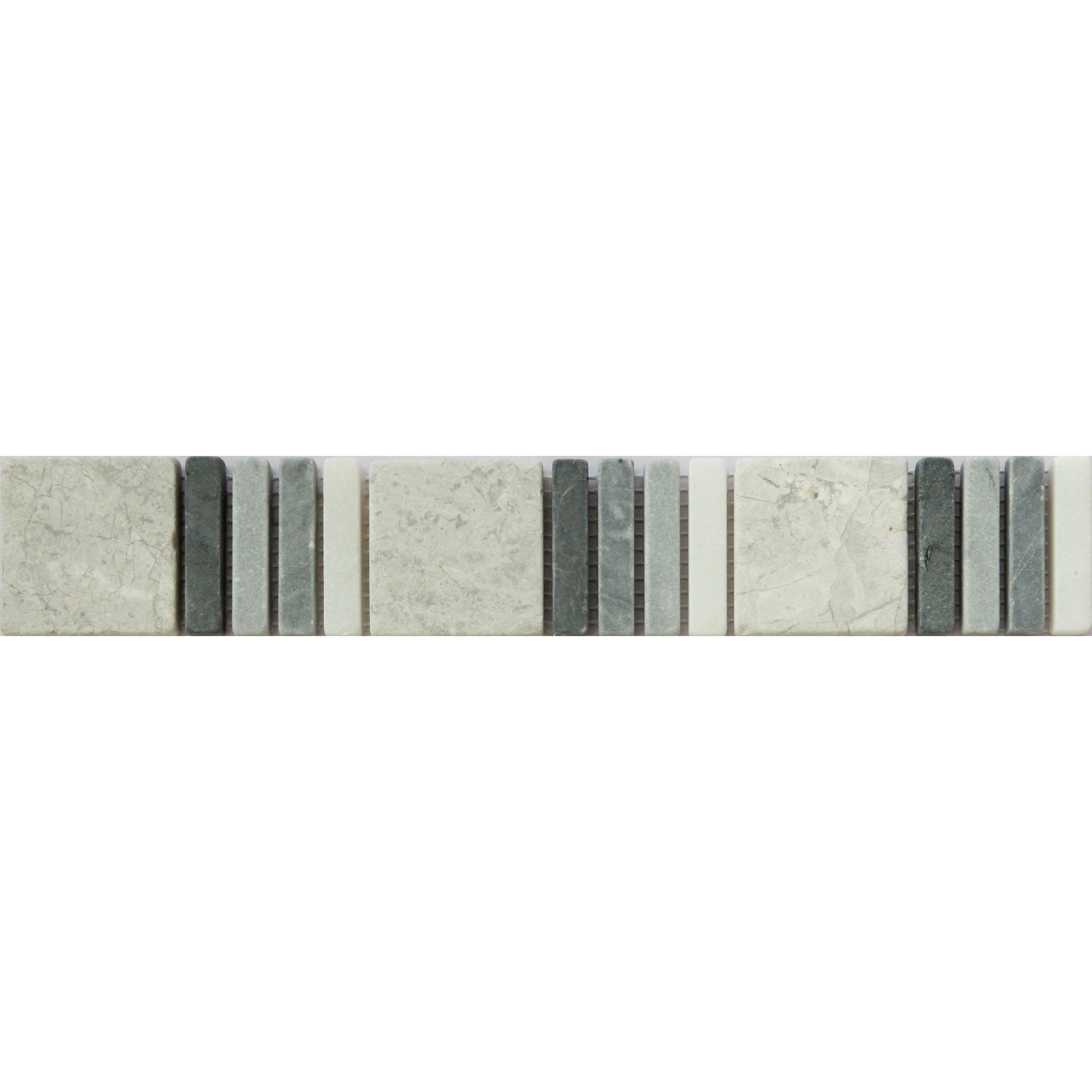 Thebes Beige Flat Marble effect Natural stone Border tile, (L)300mm (W)50mm
