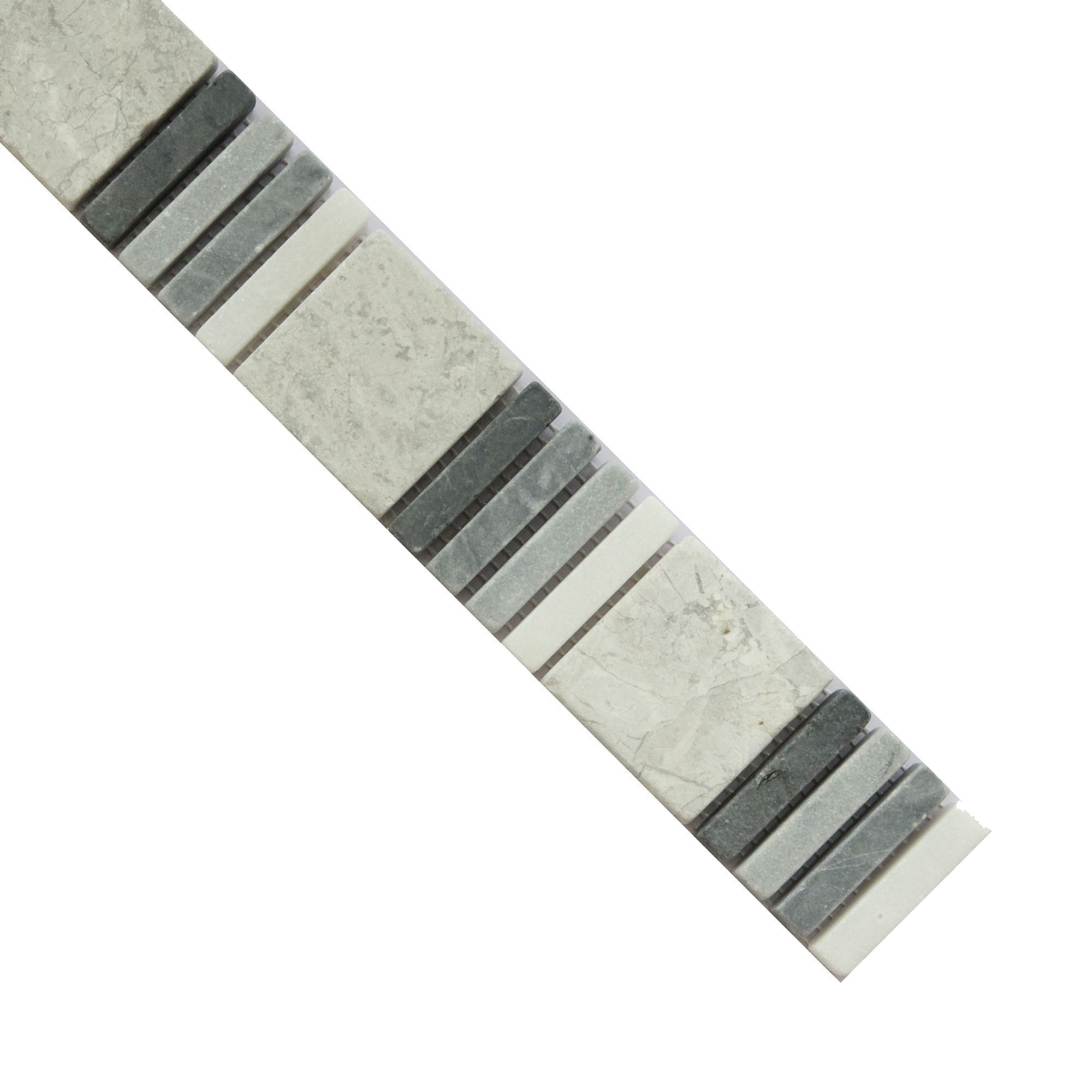 Thebes Beige Flat Marble effect Natural stone Border tile, (L)300mm (W)50mm