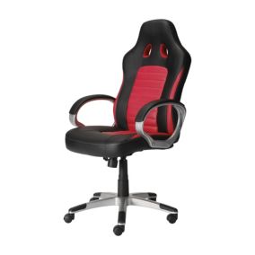 Thunya Black & red Gaming Office chair (H)1280mm (W)660mm (D)670mm