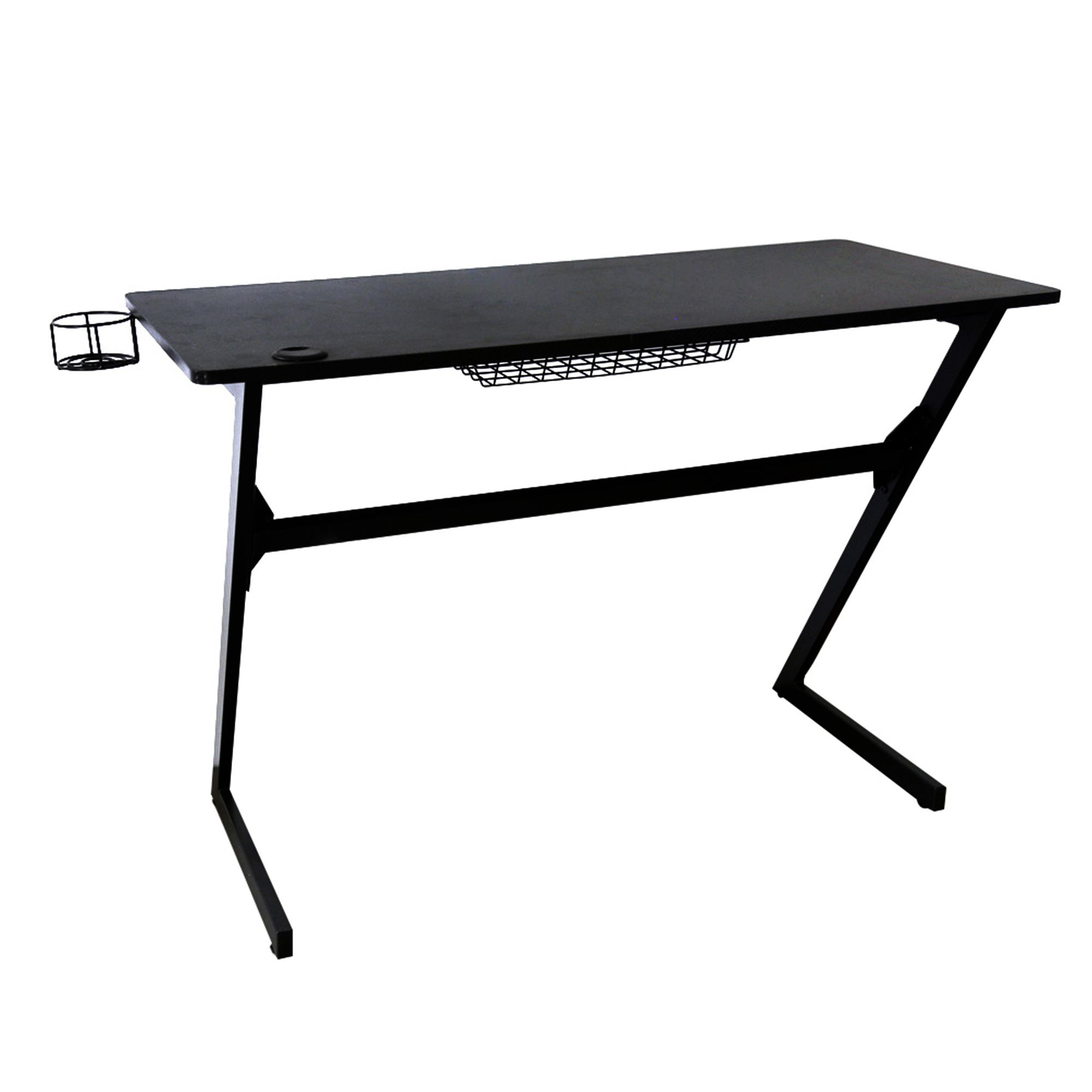 Thunya Matt black Gaming desk (H)75cm (W)127cm (D)50.5cm