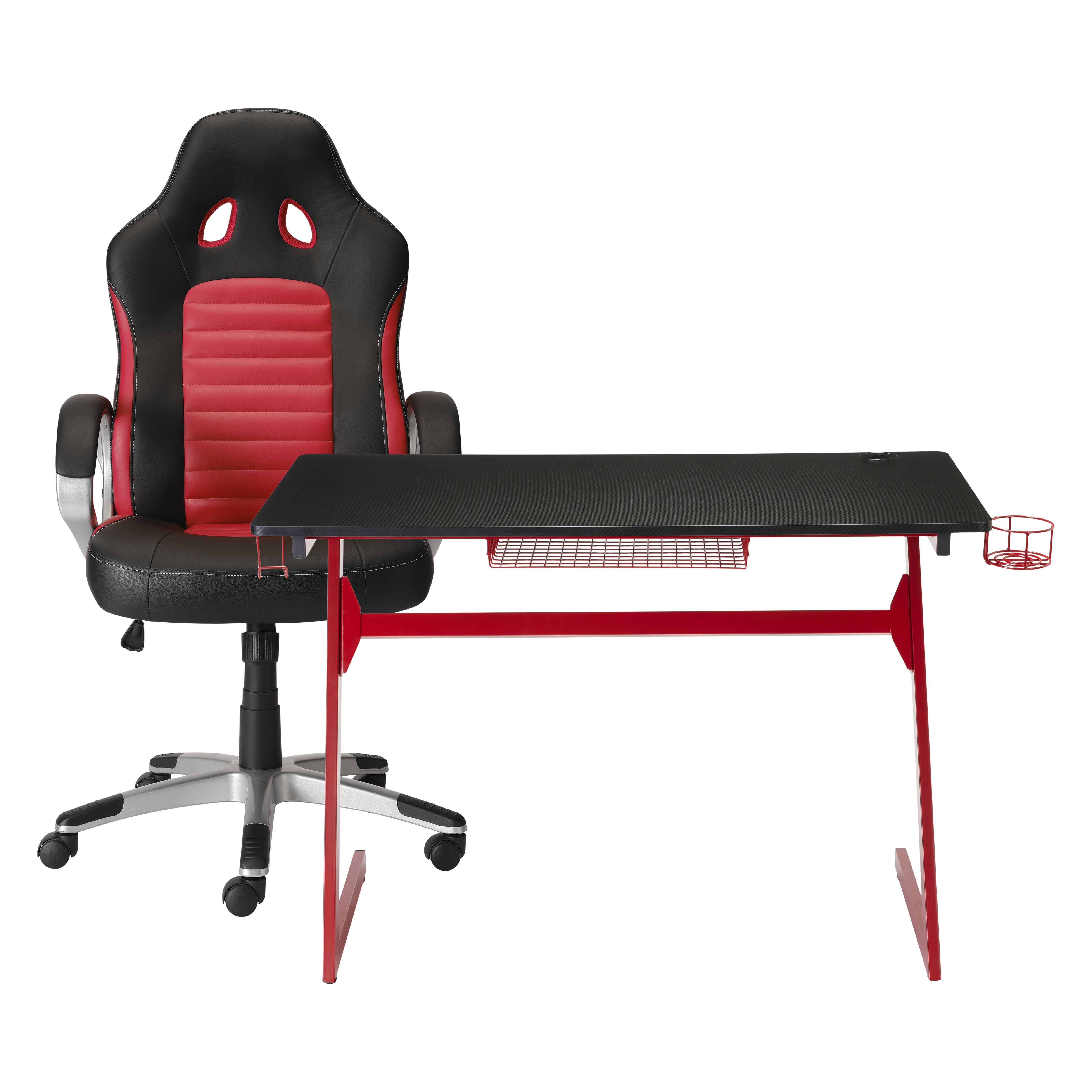 Thunya Matt red & black Gaming desk (H)750mm (W)1270mm