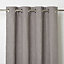 Tiga Grey Plain Unlined Eyelet Curtain (W)117cm (L)137cm, Single