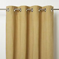 Tiga Yellow Plain Unlined Eyelet Curtain (W)167cm (L)228cm, Single