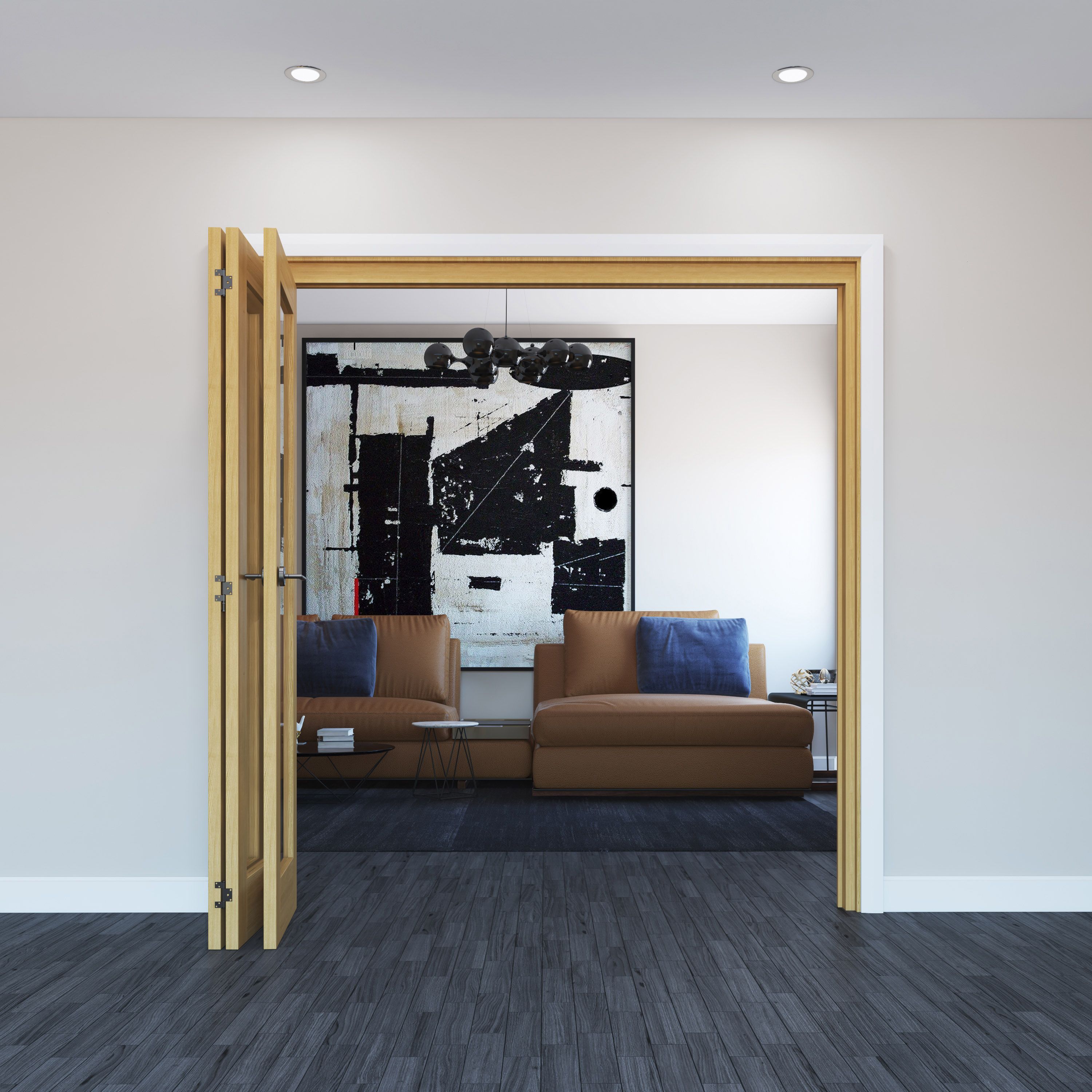 Timber Internal Bi-fold Door set, (H)2060mm (W)1673mm
