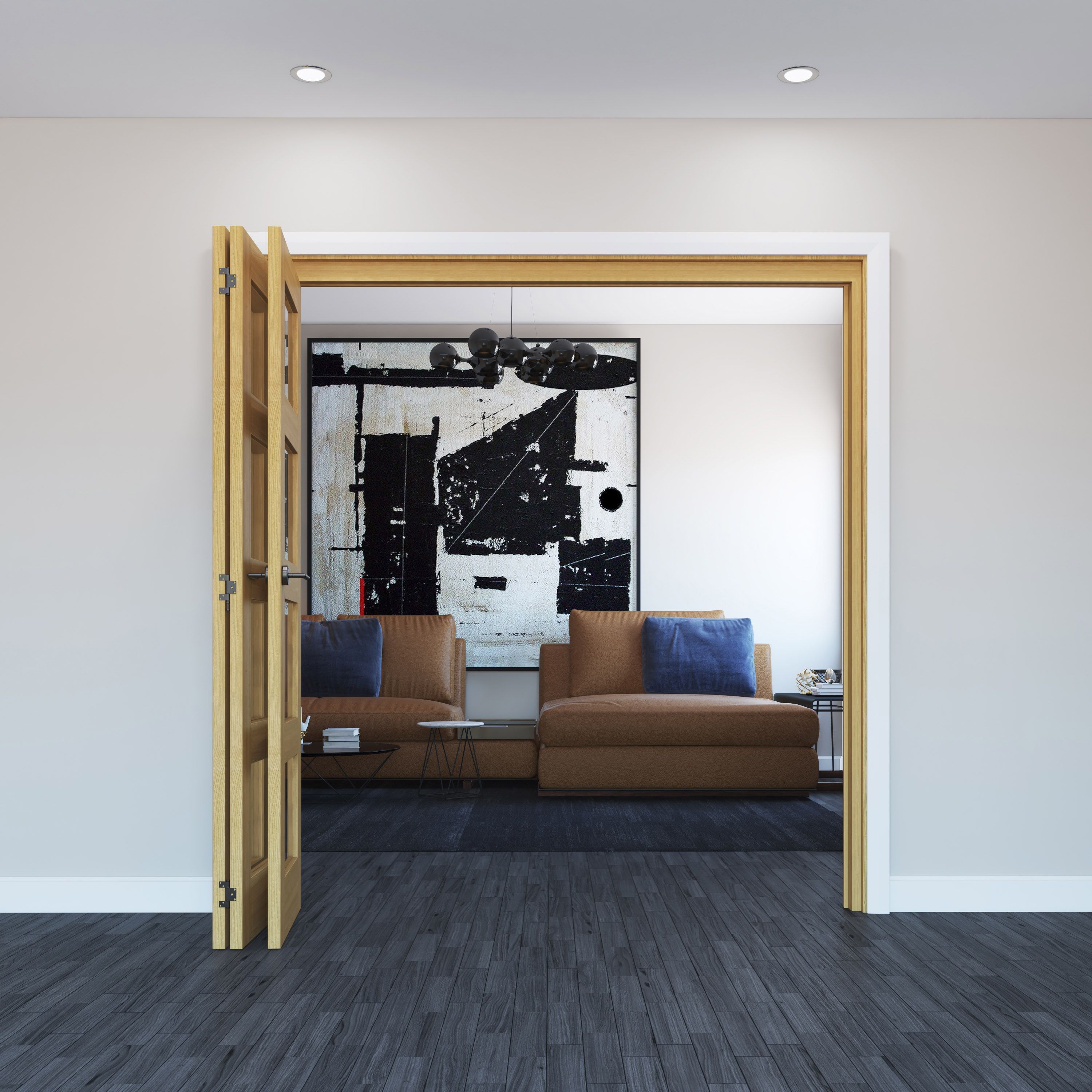 Timber Internal Bi-fold Door set, (H)2060mm (W)1673mm