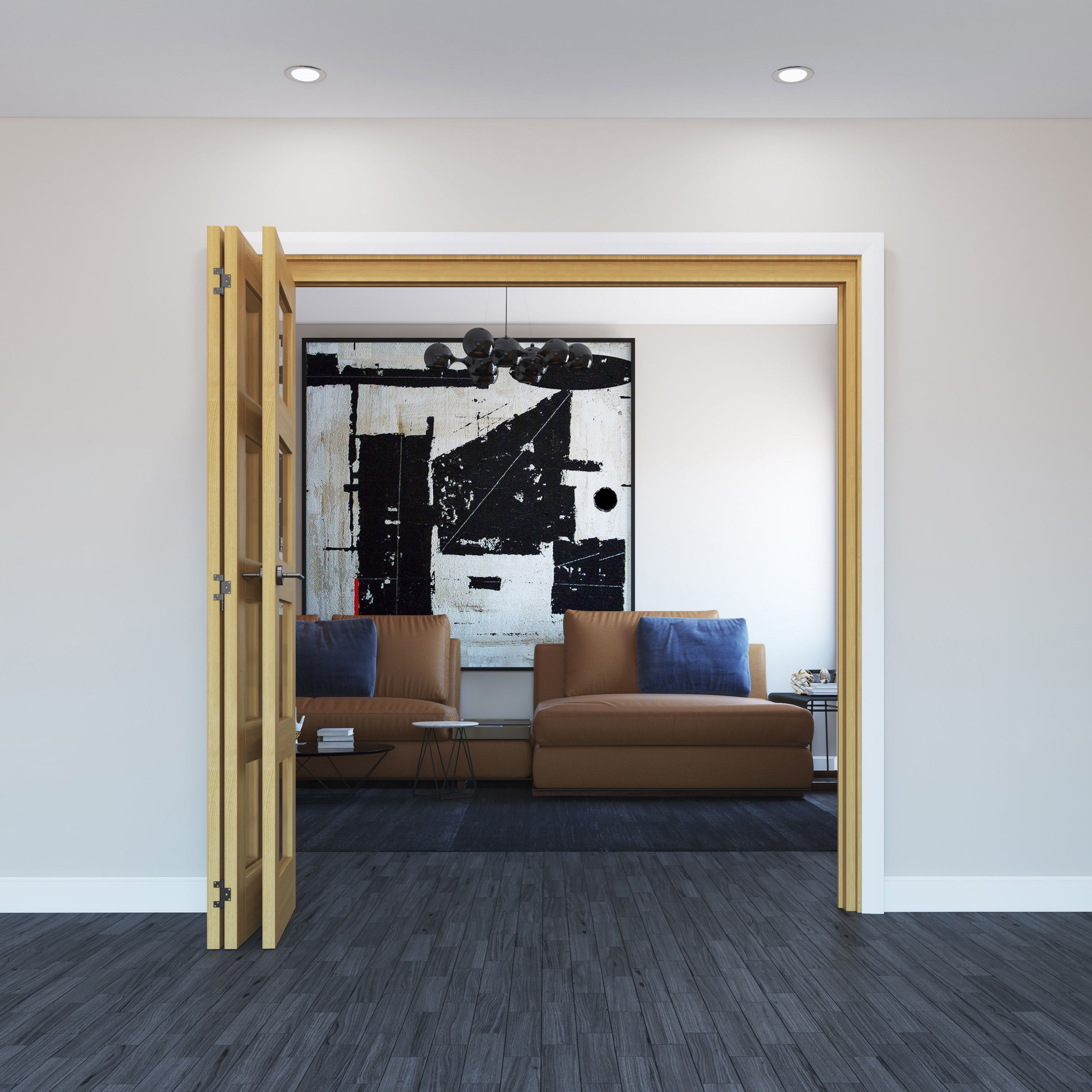 Timber Internal Bi-fold Door set, (H)2060mm (W)1793mm