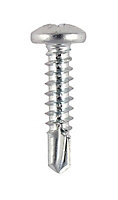 Timco Zinc-plated Carbon steel (C1018) Screw (Dia)4.2mm (L)25mm, Pack of 200