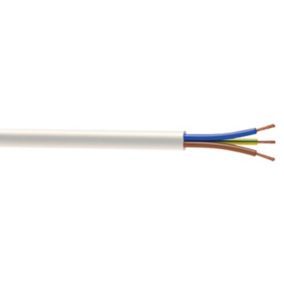 Time 3093Y White 3 core Fire cable, 0.75mm² x 25m