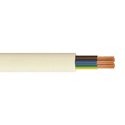 Time 3183TQ White 3 core Fire cable, 1.5mm² x 5m