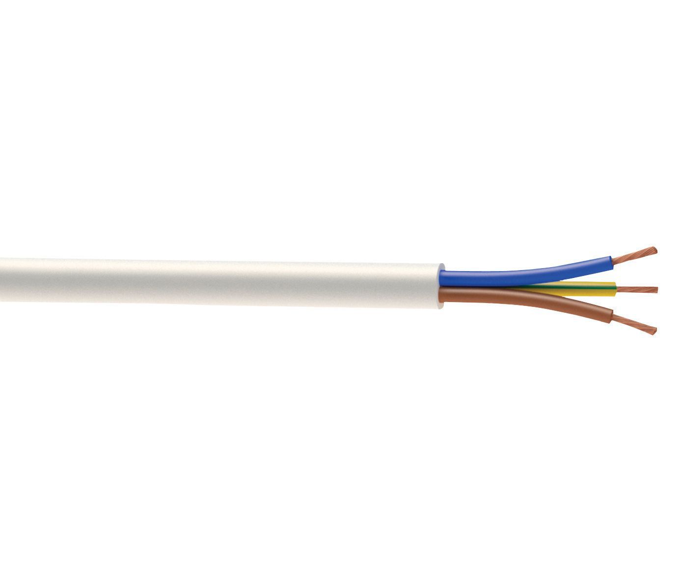 Time 3183Y White 3-core Cable 1.5mm² x 50m