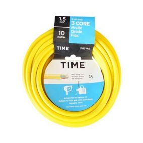 Time 3183YAG Yellow 3-core Cable 1.5mm² x 10m