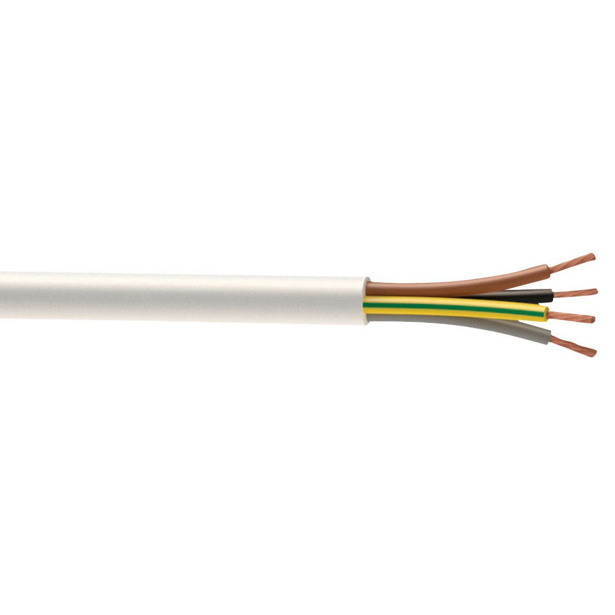 Time 3184Y White 4-core Multi-core cable 1mm² x 5m