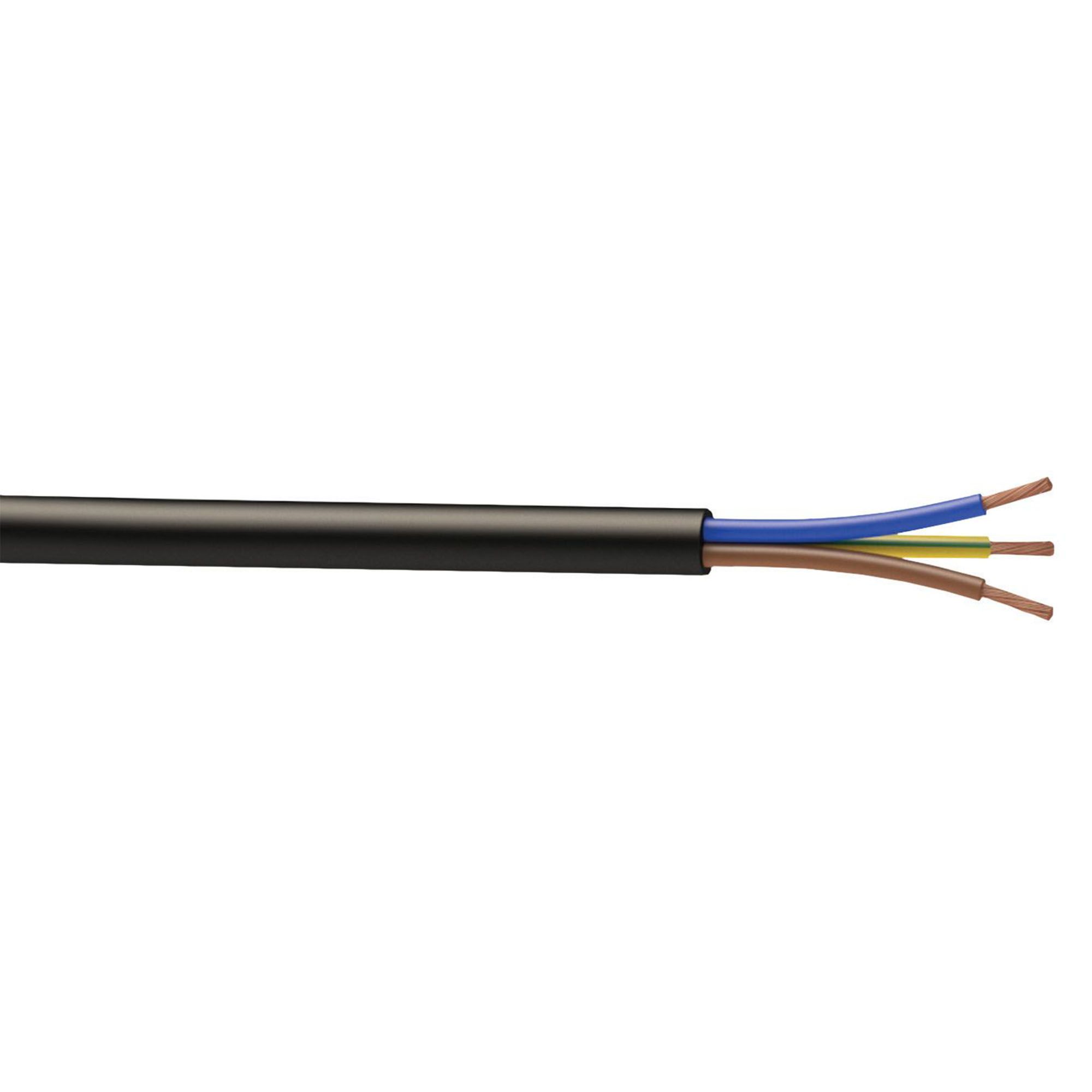 Time Black 3-core Pond Cable 0.75mm² x 10m