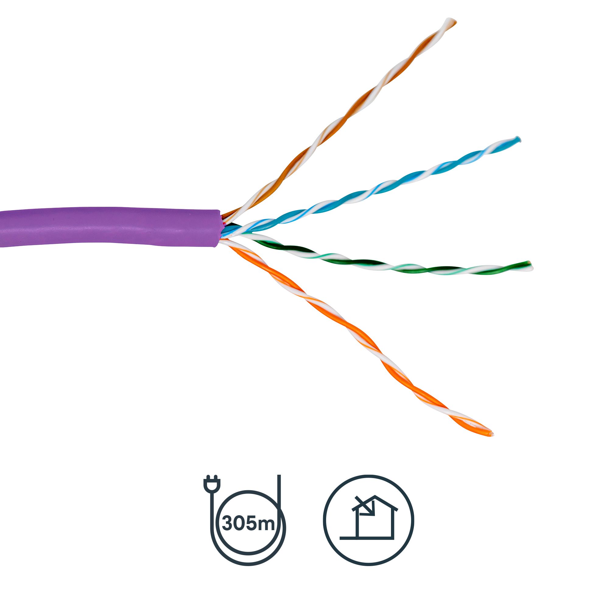Time Cat 5e Purple Ethernet cable, 305m