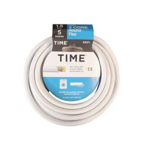 Time White 3-core Flexible Cable 1.5mm² x 5m