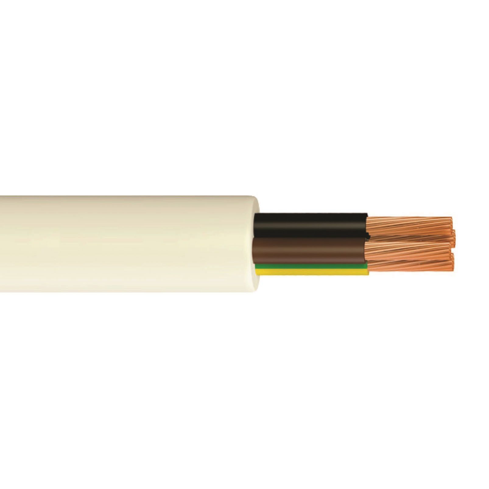 Time White 4-core Flexible Cable 1mm² x 10m