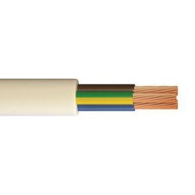 Time White Heat resistant 3-core Flexible Cable 0.75mm² x 10m