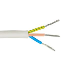 Time White Heat resistant 3-core Flexible Cable 1.5mm² x 1m