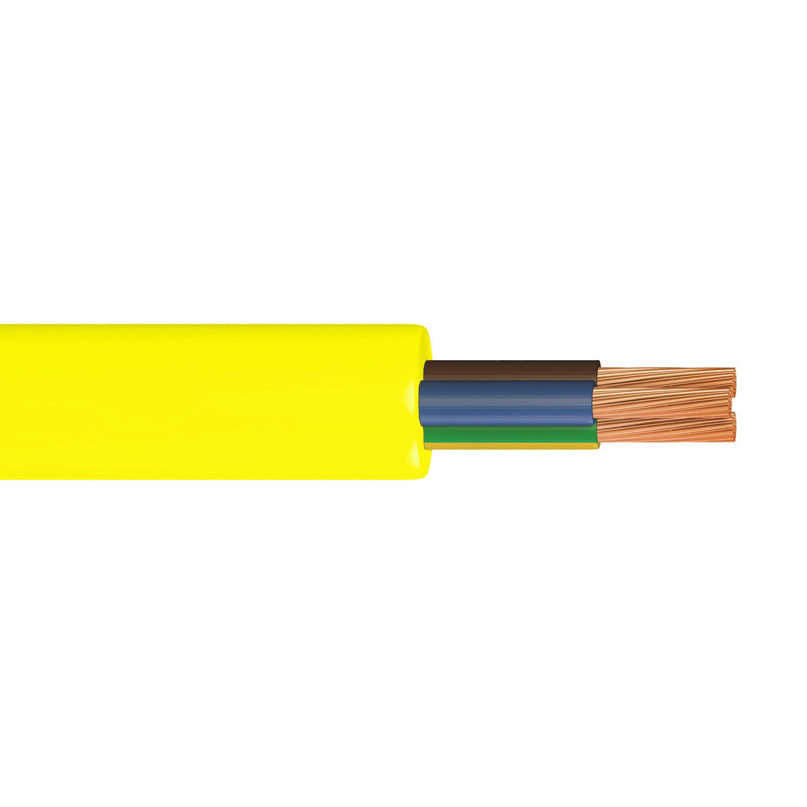Time Yellow 3-core Flexible Cable 2.5mm² x 10m