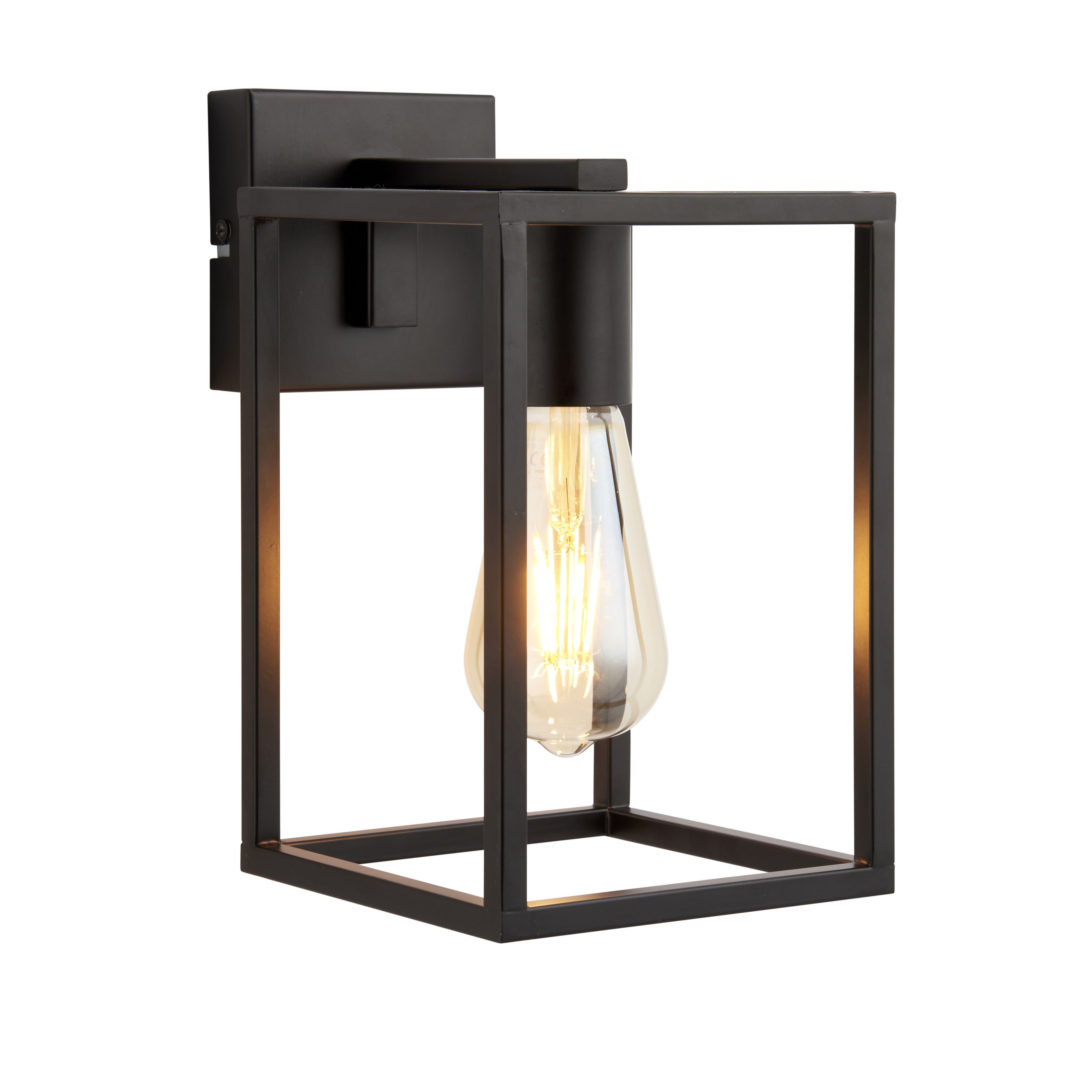 Titan Box Matt Black Wired Wall light