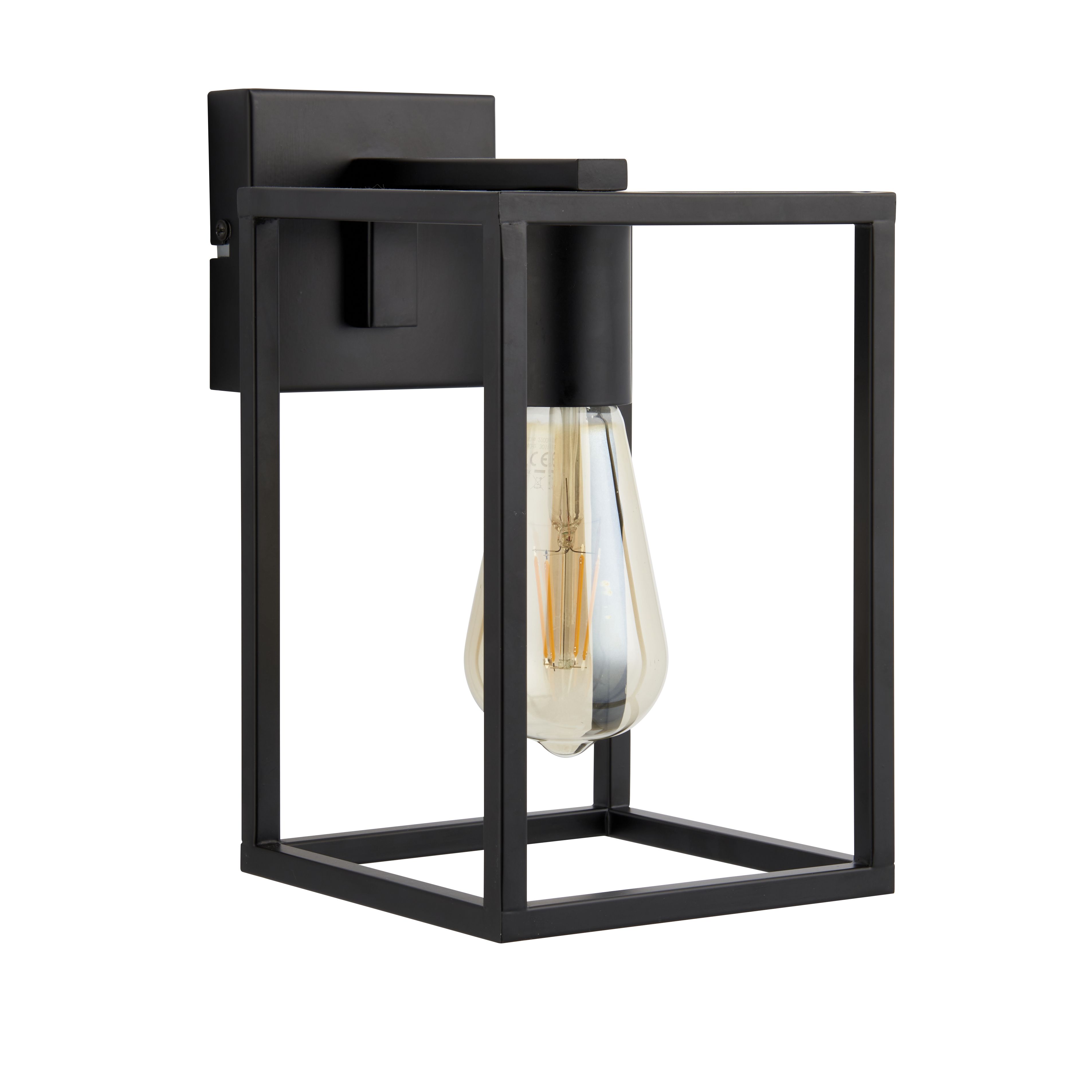 Titan Box Matt Black Wired Wall light