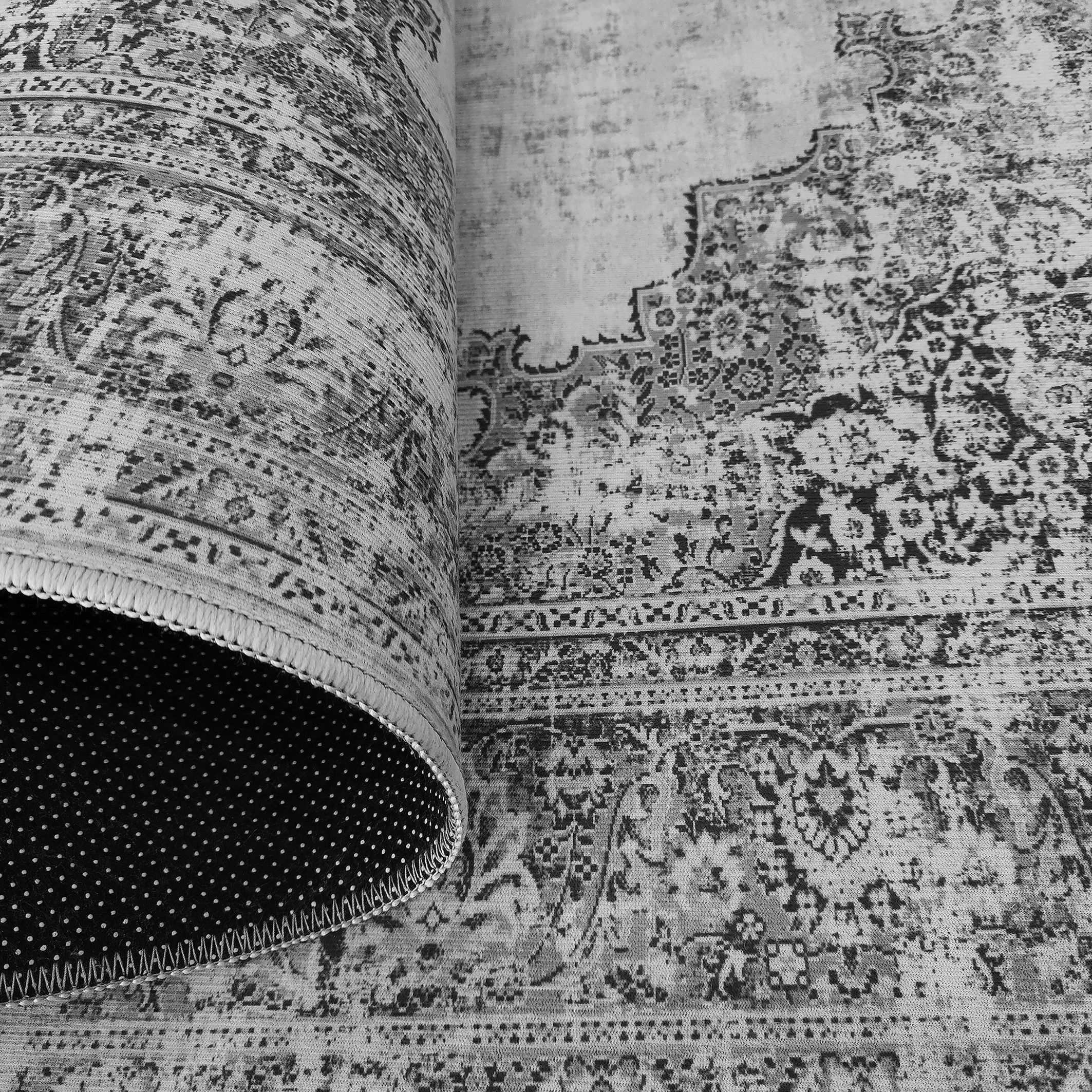 Tokyo Grey Medallion Medium Rug, (L)160cm x (W)120cm