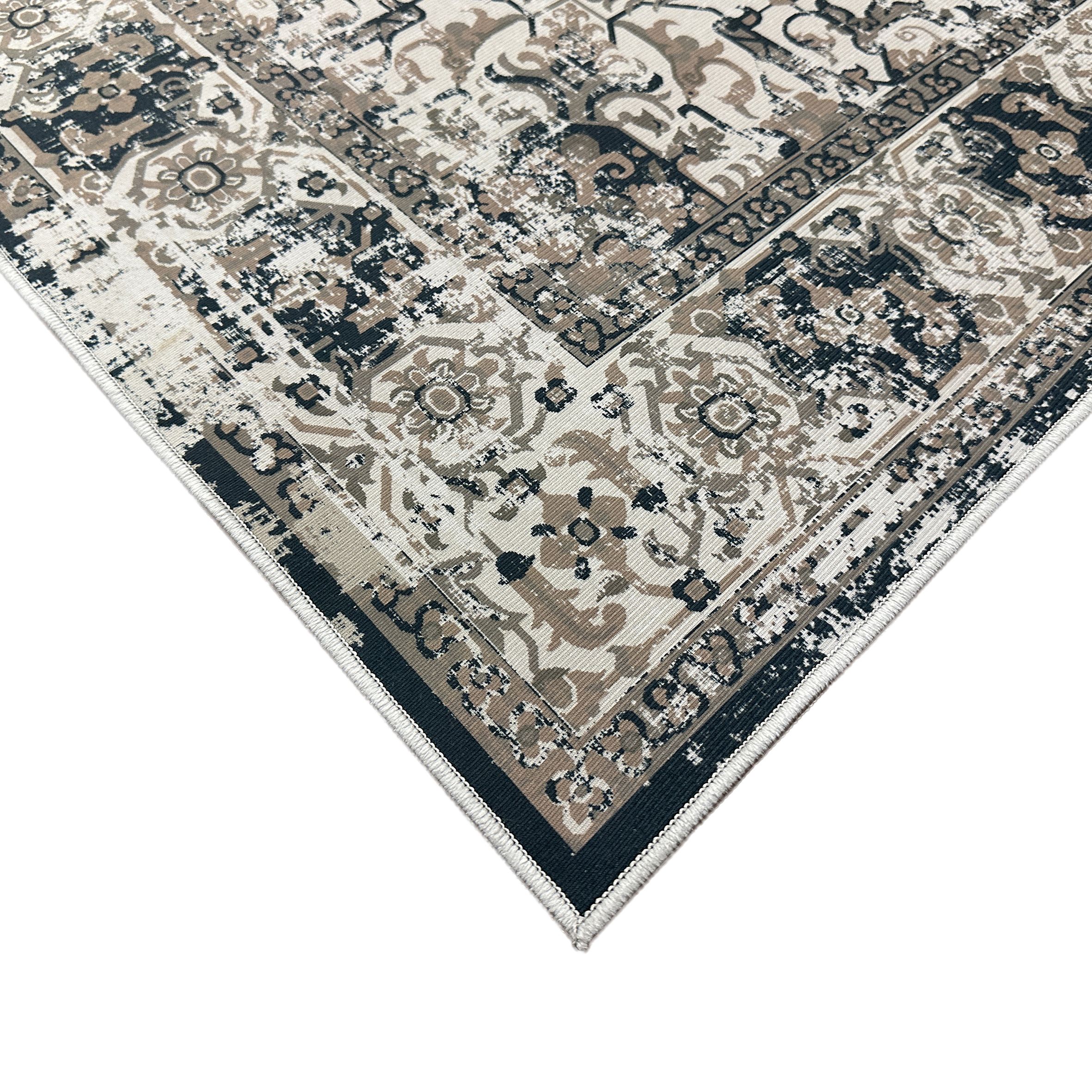 Tokyo Teal & Beige Medallion Medium Rug, (L)160cm x (W)120cm