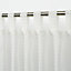 Tolok White Horizontal stripe Unlined Tab top Voile curtain (W)140cm (L)260cm, Single