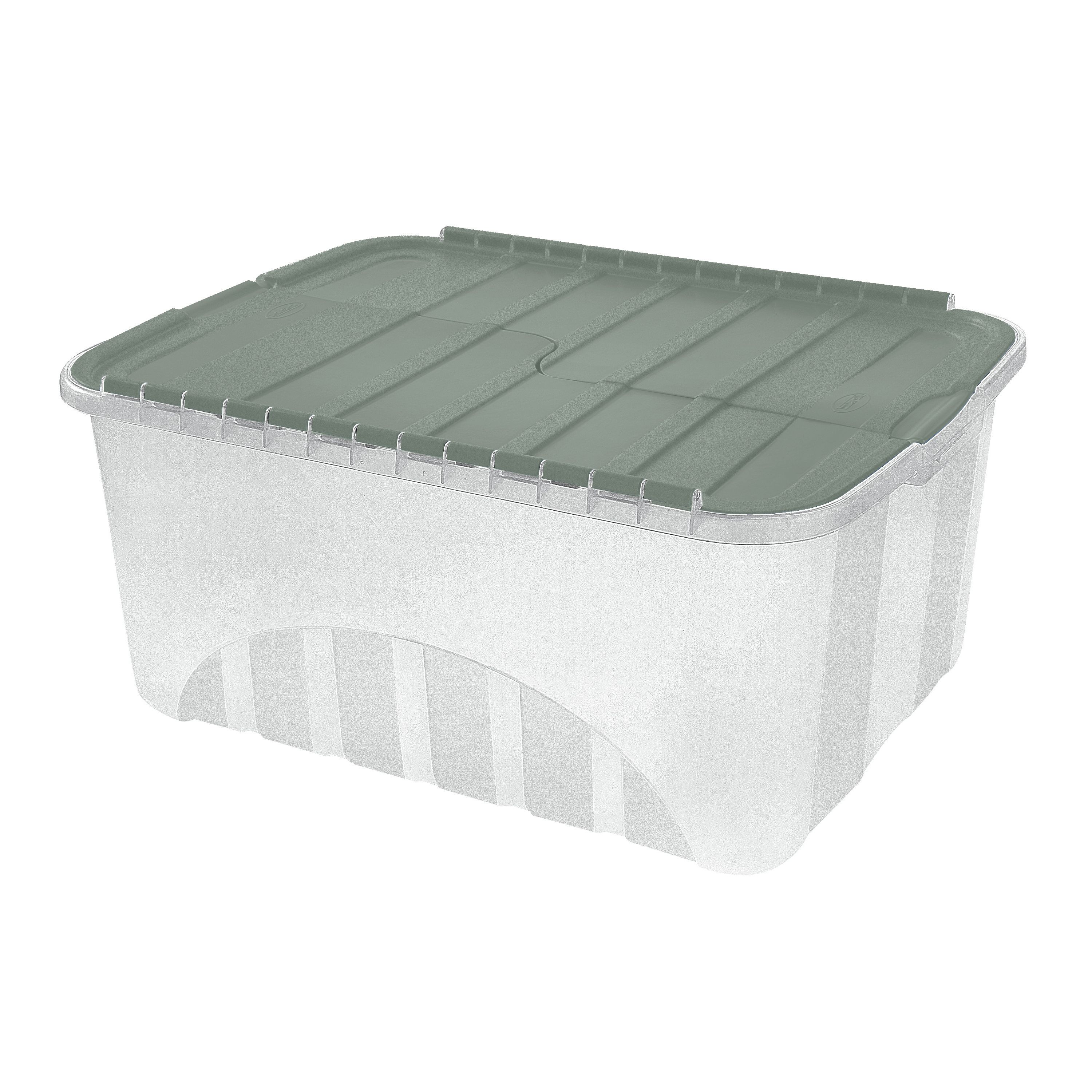 Tontarelli Croc Sage 14.5L Medium Plastic Stackable Storage box & Integrated lid