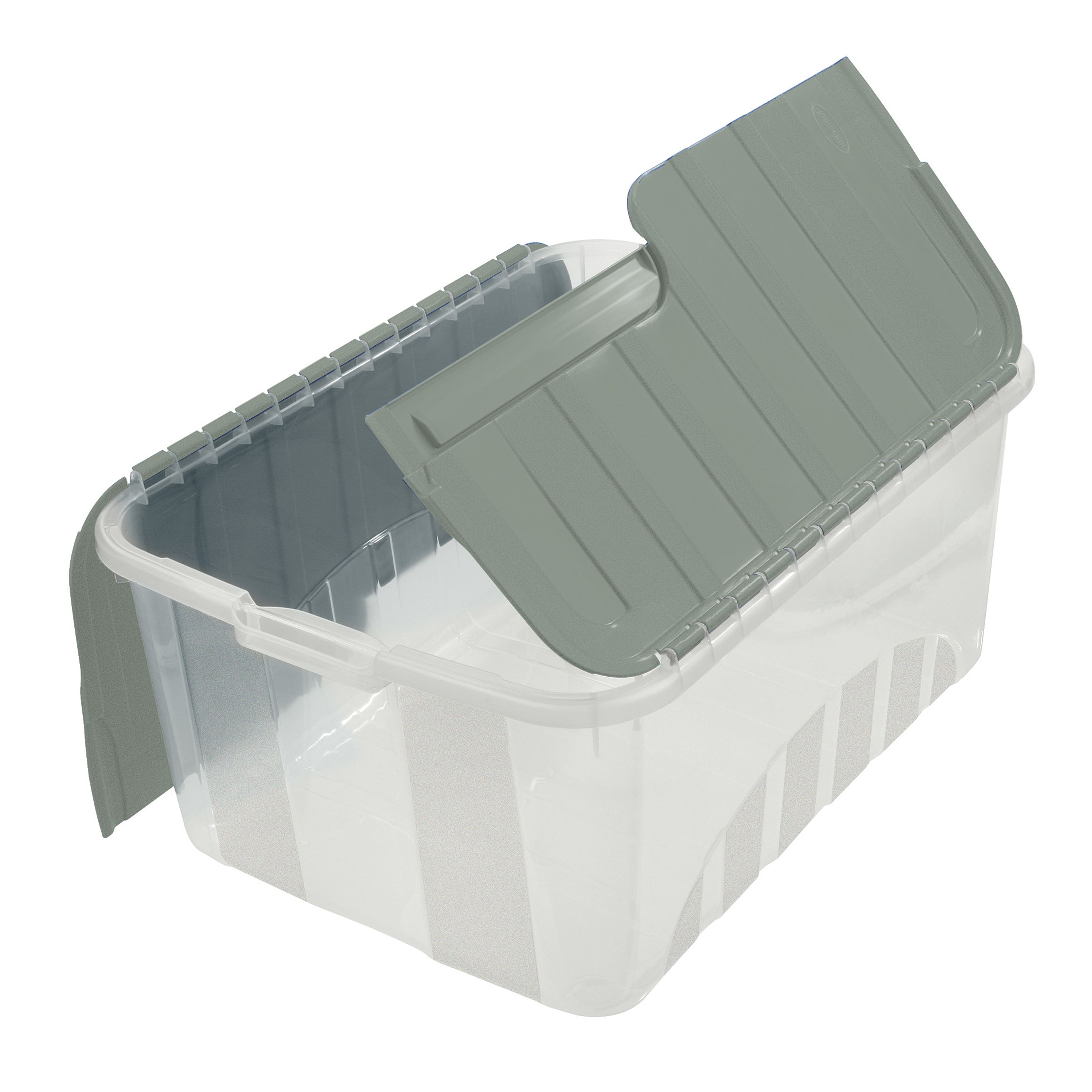 Tontarelli Croc Sage 14.5L Medium Plastic Stackable Storage box & Integrated lid