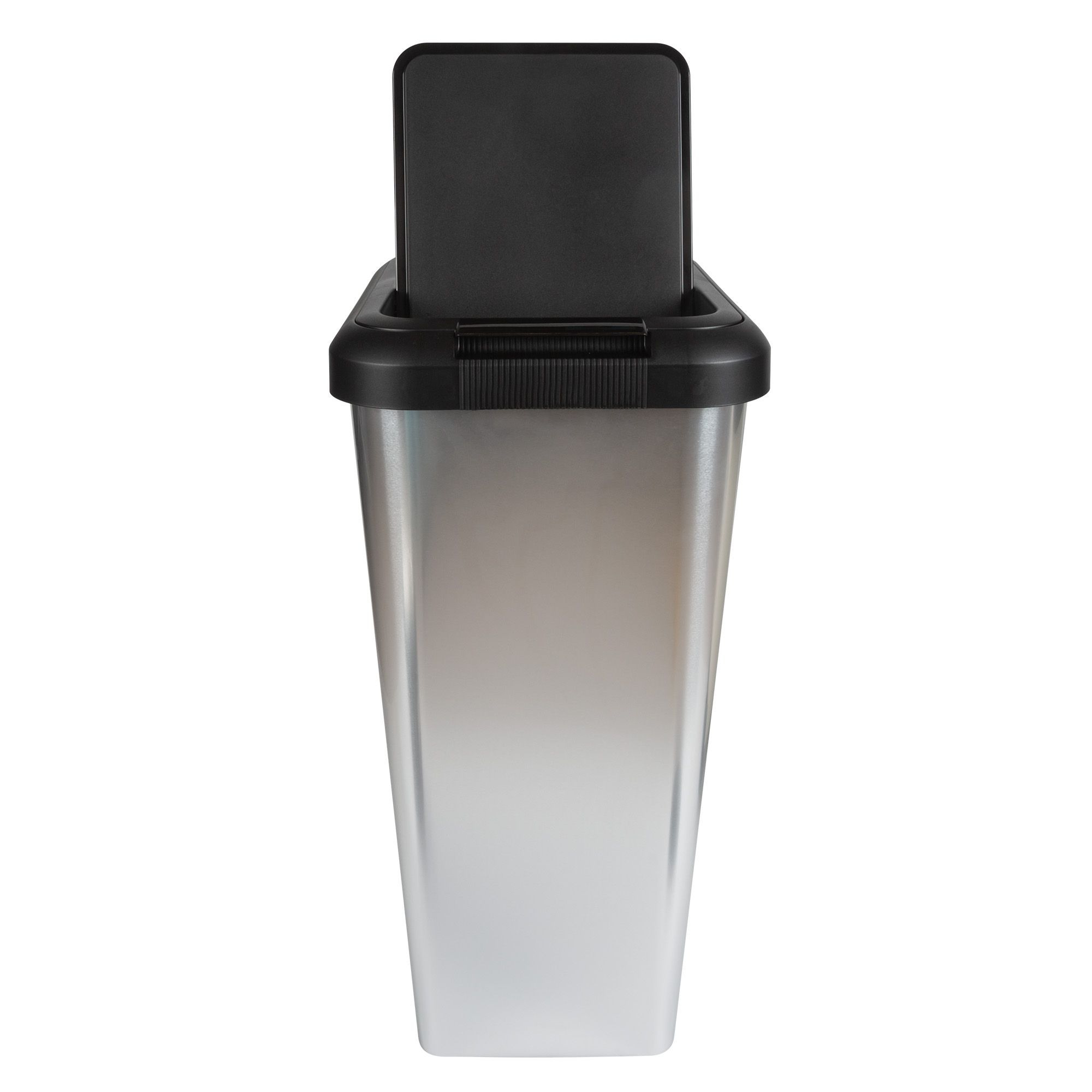Tontarelli Lift & swing Slim Silver effect Plastic Bin - 45L