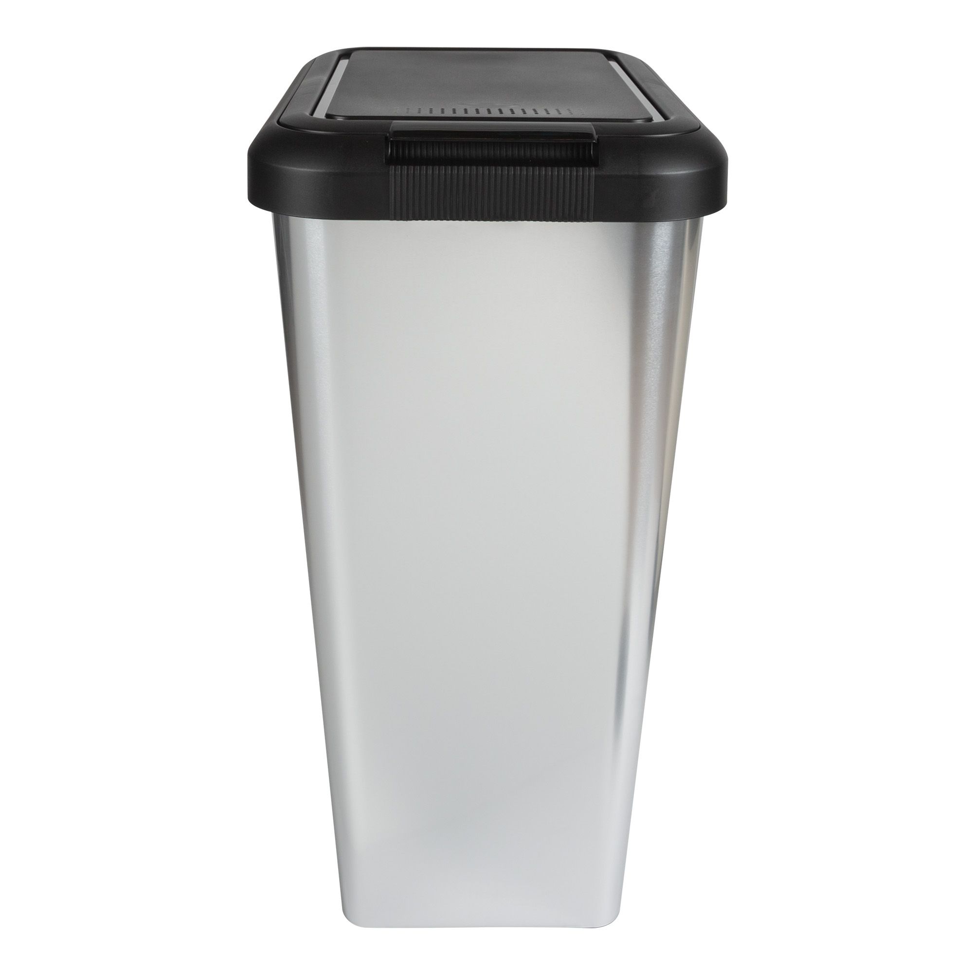 Tontarelli Lift & swing Slim Silver effect Plastic Bin - 45L