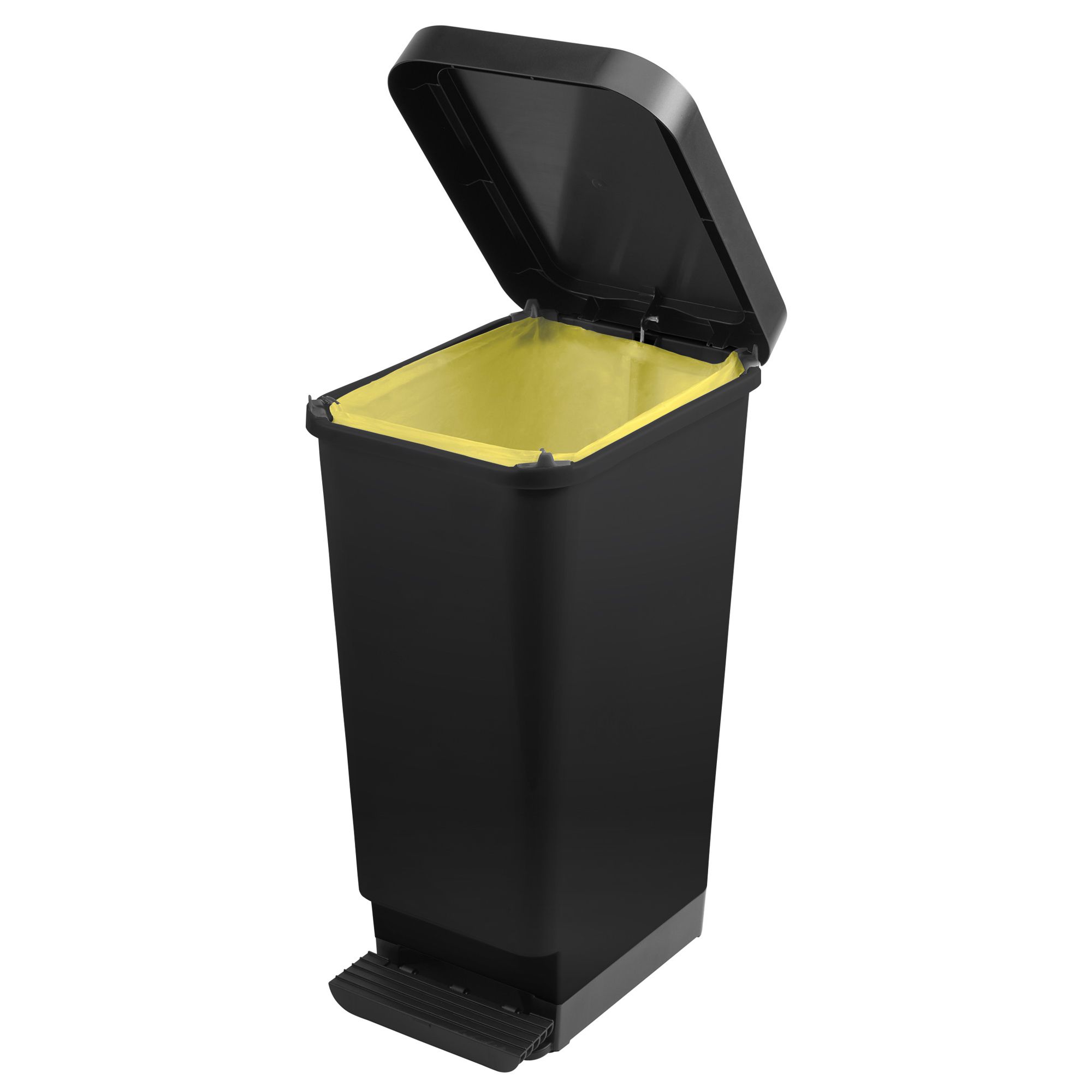 Tontarelli Moda Black Plastic Pedal Bin - 45L