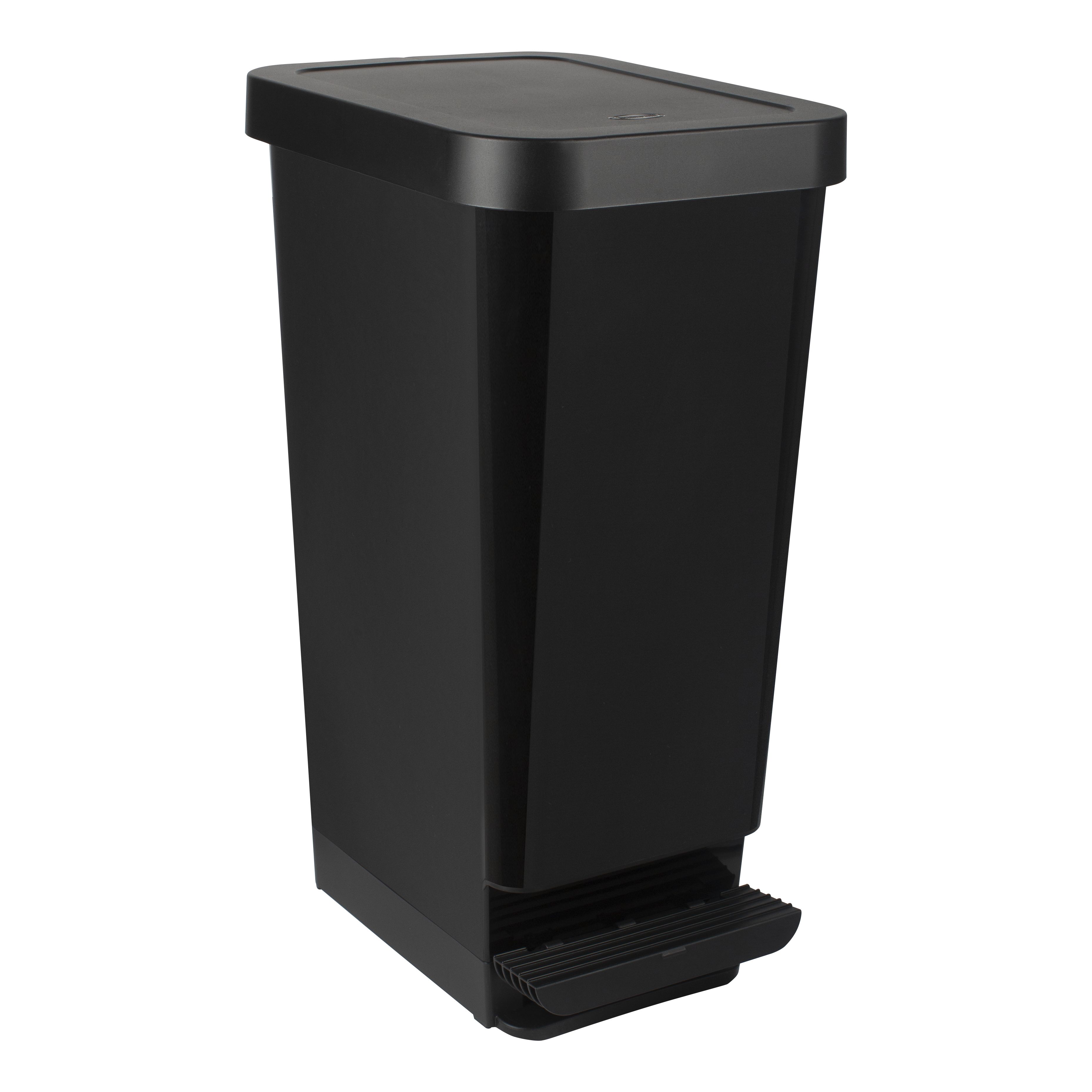 Tontarelli Moda Black Plastic Pedal Bin - 45L