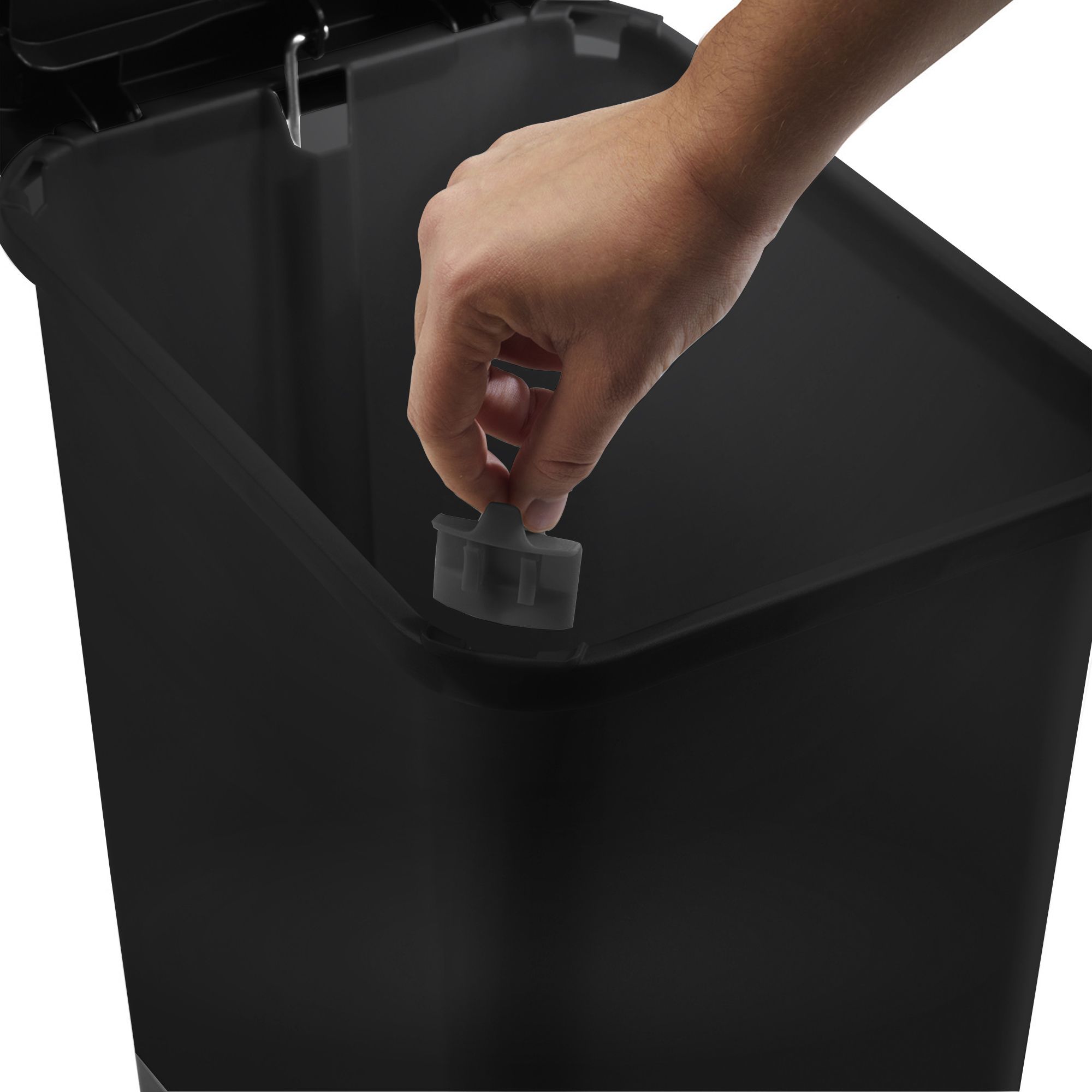Tontarelli Moda Black Plastic Pedal Bin - 45L