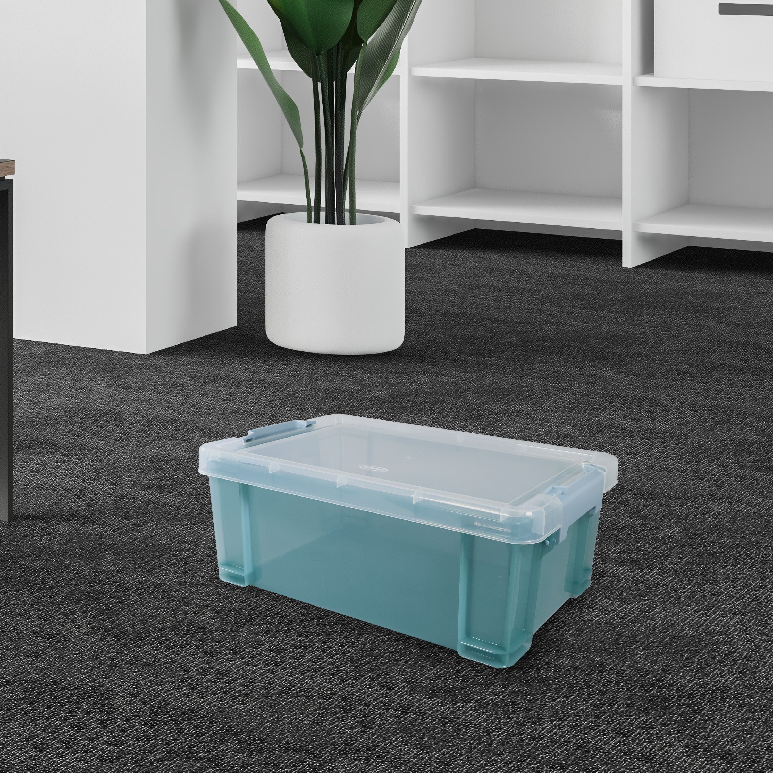 Tontarelli Pro store Heavy duty Blue 9L Small Plastic Stackable Storage box with Lid