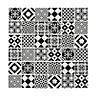 Tortorey Black & white Concrete effect Glass Mosaic tile sheet, (L)300mm (W)300mm